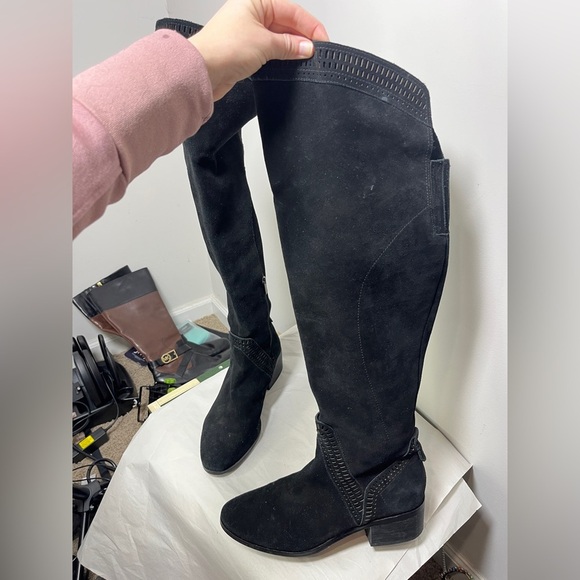 Vince Camuto Karinda Black Suede Over The Knee Boot Sz 10 - Picture 3 of 15